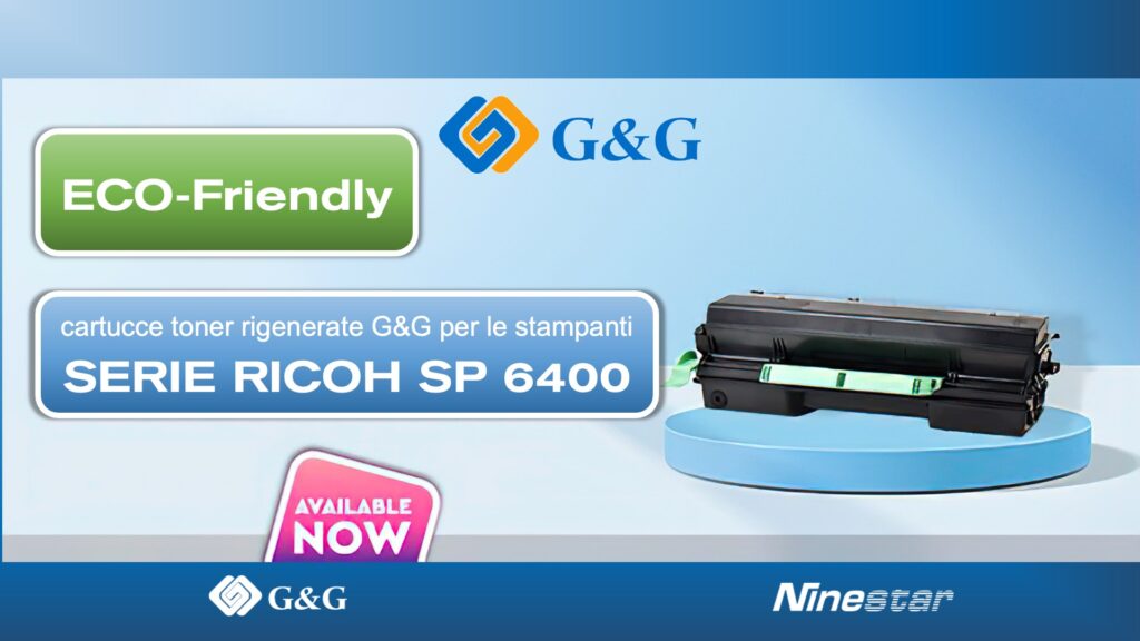 G&G ha annunciato la disponibilità di nuove cartucce di toner rigenerate da utilizzare nei dispositivi Ricoh serie SP 6400