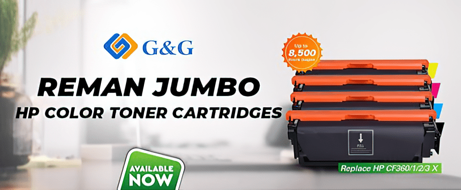 G&G lancia le nuove cartucce toner a colori rigenerate Reman alternative alla serie HP Jumbo CF360/1/2/3 X