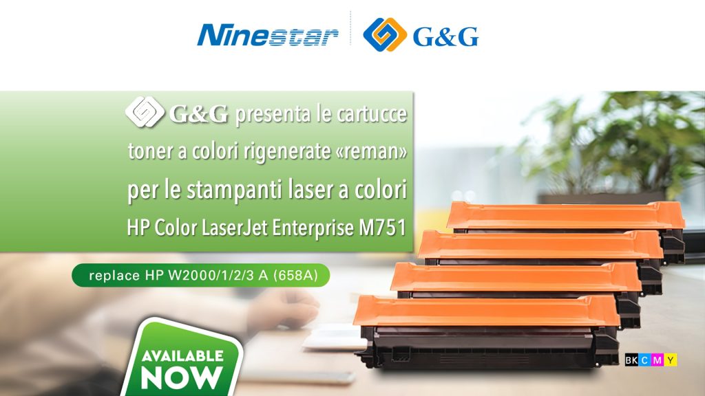 G&G presenta le cartucce toner a colori rigenerate per stampanti HP Color Laserjet Enterprise M751/M751n/M751dn