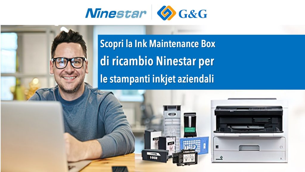 Scopri la Ink Maintenance Box di ricambio Ninestar per le stampanti aziendali, la soluzione self made per mantenere operative le stampanti inkjet aziendali, senza interventi di assistenza tecnica.