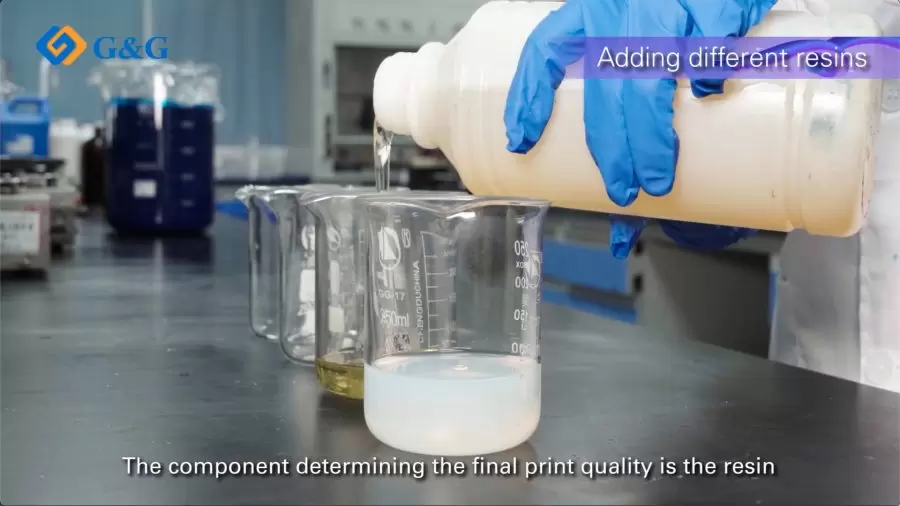 La terza componente determinante per la qualità di stampa è la resina