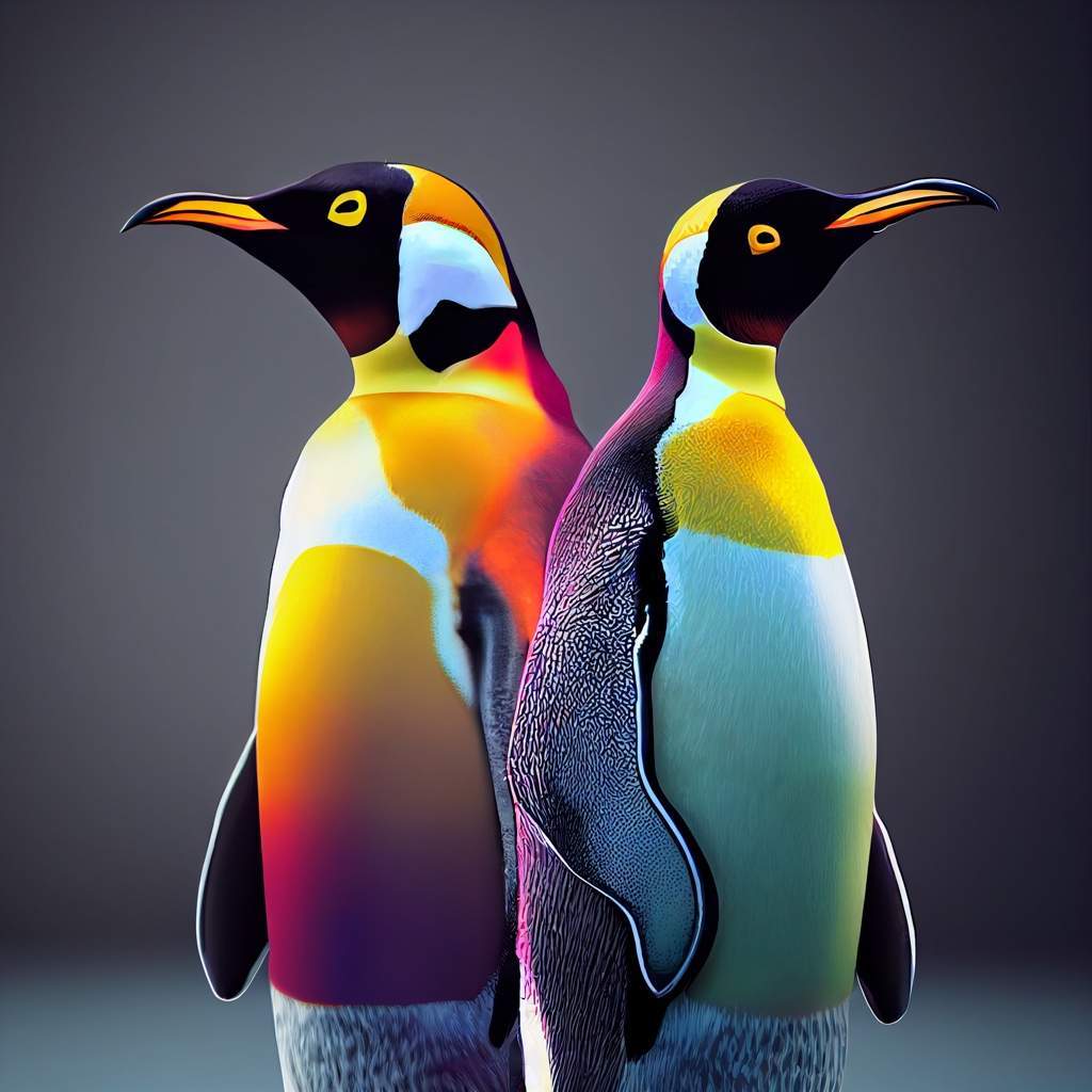 15. Mr. e Mrs. Emperor Penguin, colorati in abiti moderni @sergio62hitech