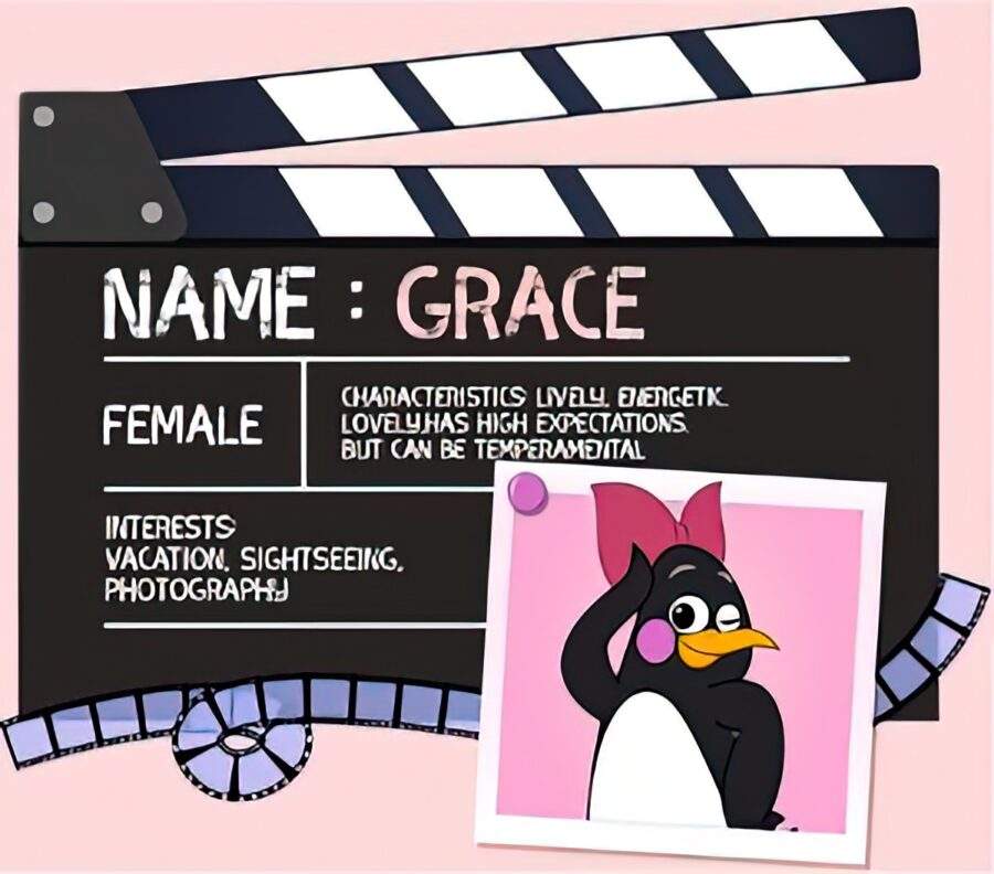 Grace: Grace con il suo fiocco rosa sa cosa vuole. È sicura di sé e forse un po' prepotente. È anche molto dolce e romantica