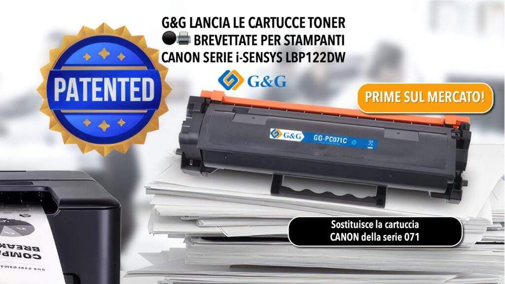 G&G lancia le cartucce toner ⚫🖨️ brevettate per stampanti Canon serie i-SENSYS LBP122dw