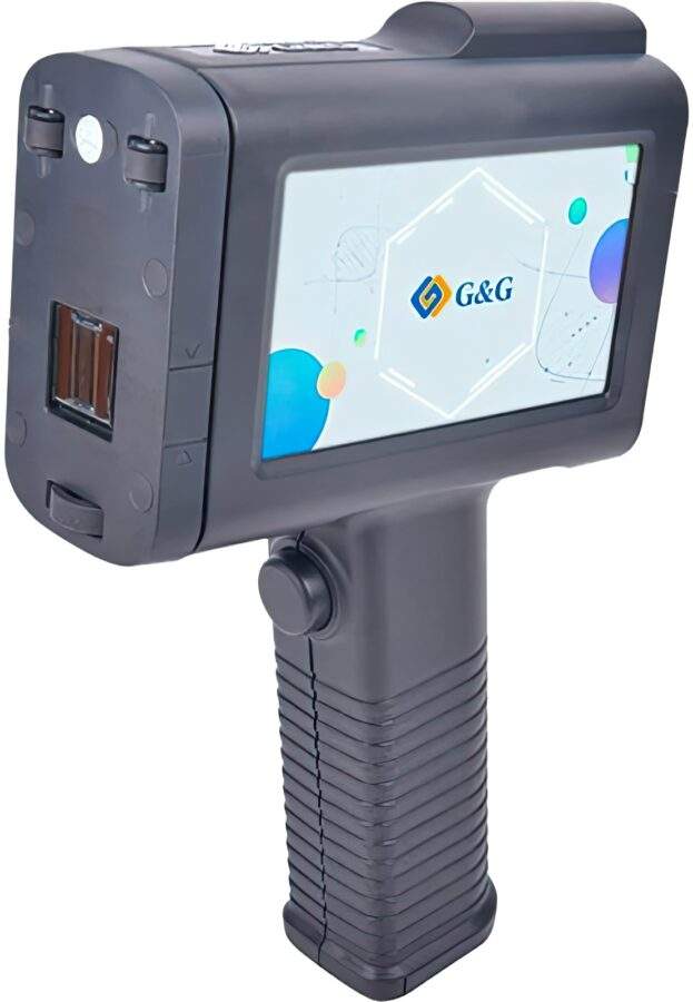 Stampante portatile per etichette G&G GG-HH1001B con touchscreen da 4,3 pollici per etichette, logo, caratteri, codici a barre, QR code